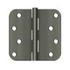 4" Height X 5/8" Radius Plain Bearing Mortise Door Hinge Radius Corner Antique