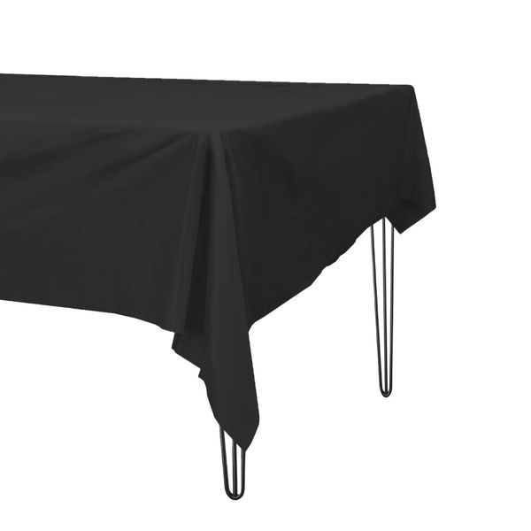 100% Compostable Rectangle Tablecloths [Black 2 Pack] Picnic Table Cover, Heavy-Duty Disposable Tablecloth, Biodegradable, For Outdoor, Birthday Party, by Earth's Natural Alternative