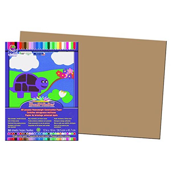 Construction Paper Lite Brown 12x18 Arts & Crafts Paper Pac6907 Pacon Corporation