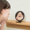 Horiuchi Mirror Industries Hyper View Stand & Hand Mirror, Black, Stain Resistant, Clear Shine, Lightweight, Compact, Portable, Tabletop Mirror, Hand Mirror, Made in Japan