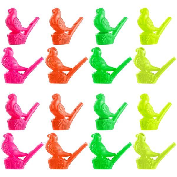 Sumind 16 Pcs Bird Water Whistles Party Whistles Bird Call Whistle Toys Novelty Water Warblers Musical Instrument Toy for Boys Girls Bath Party Games Gifts