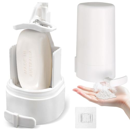 Wall-Mounted Soap Grinder for Bar Soap,zxbaers Upgrade Soap Grater Dispenser with Built-in Blade,No Drilling Waterproof Bar Soap Shaver Dispenser for Bathroom and Kitchen