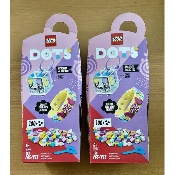 Lot of 2 New LEGO DOTS: Candy Kitty Bracelet & Bag Tag (41944)