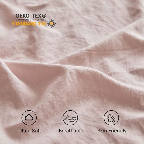 MILDLY Standard Pillowcases - 2 Pack Ultra Soft Washed Microfiber Shrinkage and Fade Resistant Pillow Covers with Envelope Closure 20 x 26 Inches, Pink