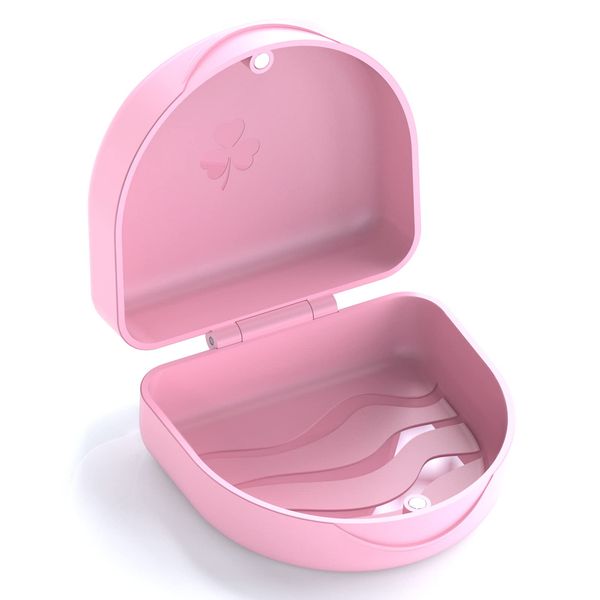 Orthodontic Mouthguard Case Dental Retainer Case-Pink