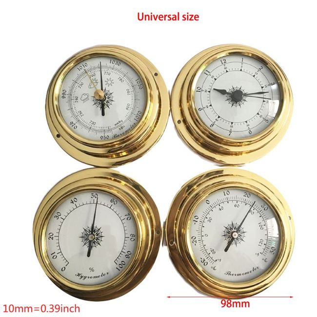 for Home Pressure Gauge Weather Station Metal Wall Hanging Barometer silver  white Aluminum 