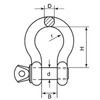 12mm Bow Shackle - Forged - A4 (Marine Grade) Stainless - 1 Pack