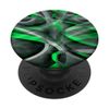 Eighties Green On Grey Abstract Strip Pattern PopSockets Swappable PopGrip