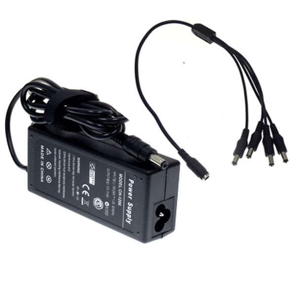 4CH Power Supply CCTV CCD Camera 4 Port 12V DC+Pigtail 