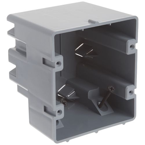 Southwire MSB2G Two Gang Device Box with Depth Adjustable; Heavy Duty 42lb; Gray