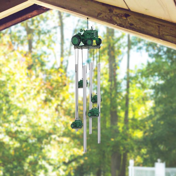 23" Long Green Tractor Round Top Wind Chime