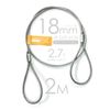 2 Piece Hanging Wire, Lock Stop, Plated, 0.7 x 6.6 ft (18 x 2 m)