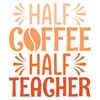 CafePress Half Coffee Half Teacher Rectangle Bumper Sticker Car Decal