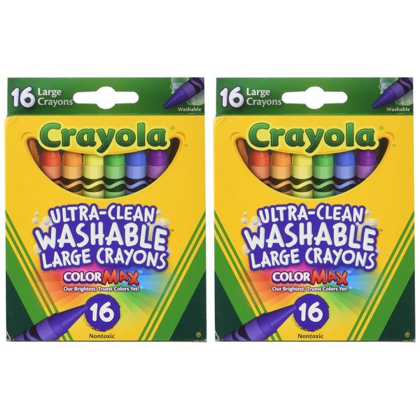 Crayola Large Washable Crayons 16 Pack - 2 Packs