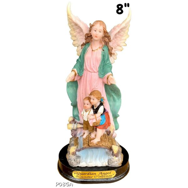 Angel De La Guarda 8" Inch Statue Guardian Angel Religious Figure