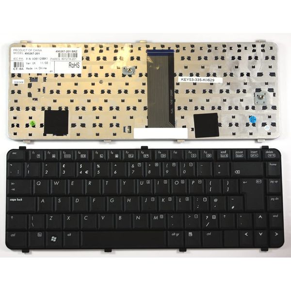 Power4Laptops UK Layout Black Replacement Laptop Keyboard Compatible With HP Compaq 6735S