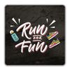 Shopagift Run for the Fun Marathon Race Sprinter Running 2 Pack Coasters - 9cm x 9cm