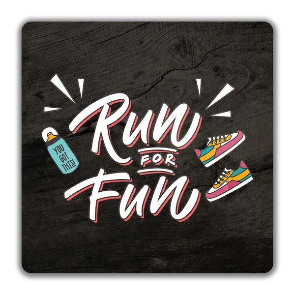 Shopagift Run for the Fun Marathon Race Sprinter Running 2 Pack Coasters - 9cm x 9cm