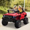 12V Kids Ride On Car Police Truck RC Remote Control w/LED Lights, MP3, Red