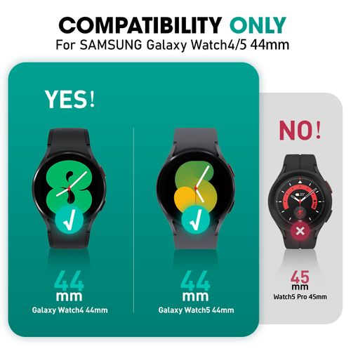 SUPCASE Unicorn Beetle Pro Series Case for Galaxy Watch 5 44mm(2022) / Galaxy Watch 4 44mm(2021), Rugged Protective Case with Band (Black)