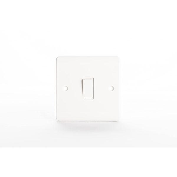 1 Gang 2 Way Light Switch - White Electrical Curved Edge Light Switches with Screws - 250 V A.C, 10AX Single Wall Switch for Home, Office, Industries, Shedes, garages etc (1)