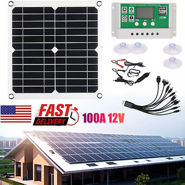 400 Watts Solar Panel Kit 100A 12V Battery Charger w/ Controller Caravan Boat RV