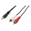 Valueline 1.50 m 3.5 mm Jack Stereo Audio Adapter Male to 2x RCA Male Cable - Black