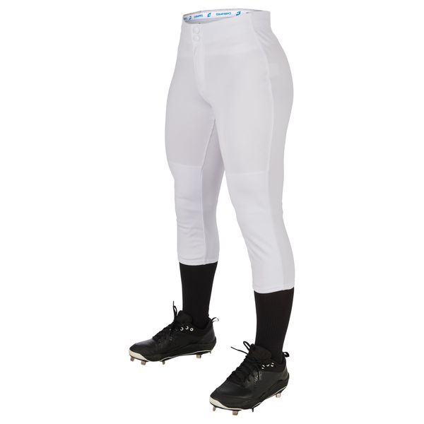 Champro Girls' Fireball Low-Rise Knicker-Style Fastpitch Softball Pants in Solid Color with Reinforced Knees