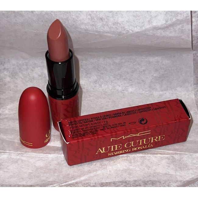 MAC Aute Cuture Starring ROSALIA Matte Lipstick NUEZ MOSCADA Full Size New