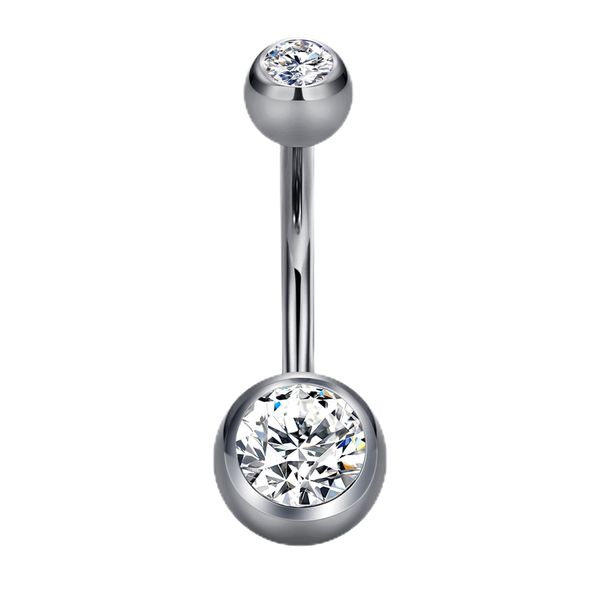 Rajnard Titanium Belly Button Bars Silver Dangly Belly Piercing Jewellery 12mm