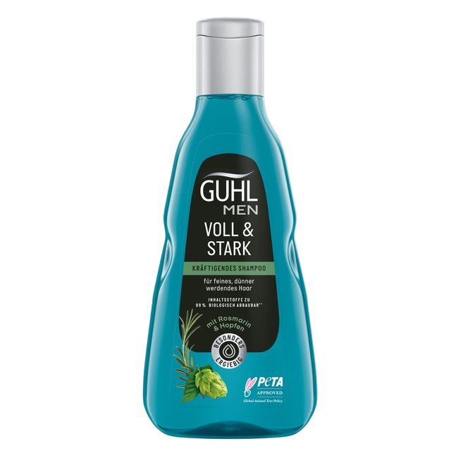 Guhl Men Voll & Stark Shampoo - Inhalt: 250 ml - Haartyp: dünn, fein, normal, blue