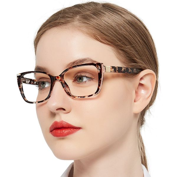 OCCI CHIARI Women's Fashion Reading Glasses 1.5 Rectangle Magnifying Glasses for Women Premium Readers Glasses Sturdy Hinge (Brown, 150)