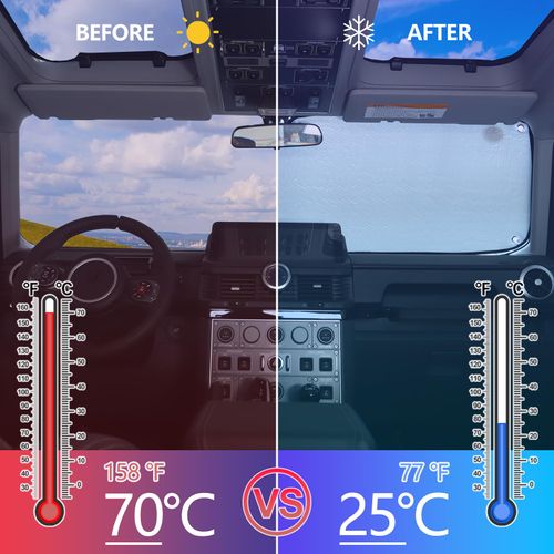 Front Windshield Sunshade for Ineos Grenadier 2020-2024 Accessories, Windshield Sun Shade, Foldable Reflective Sun Visor, Screen Shield Cover UV Blocker Protector HeatShield (Silver)