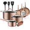 NutriChef 14Pcs Kitchenware Pots & Pans Set-17.56lbs, High Qualified, Non Stick