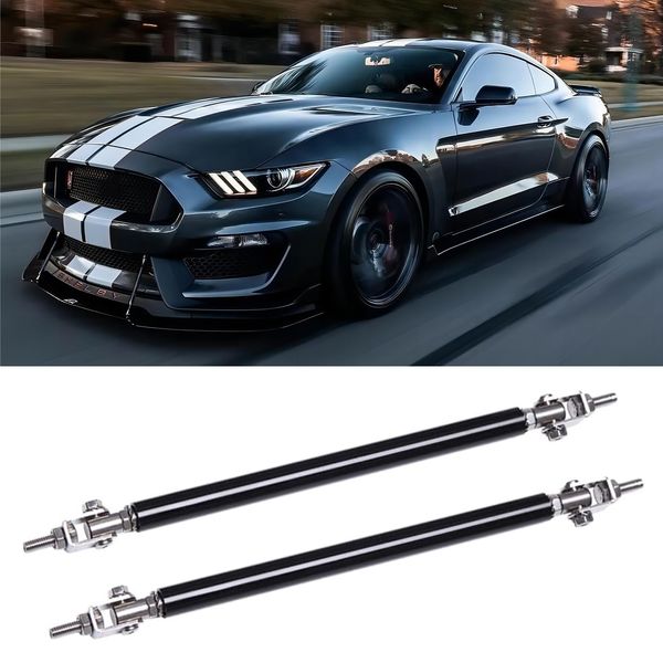 2pc Adjustable 10"-13" Front Bumper Lip Splitter Diffuser Strut Rod Tie Bars Compatible with Most Vehicles