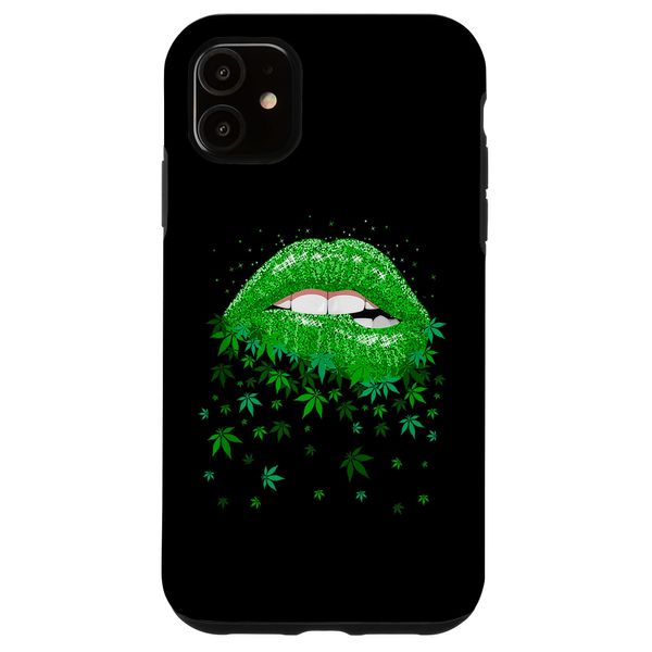 iPhone 11 Get High Weed My Lips Decor Graphic Green Lip Gloss Case