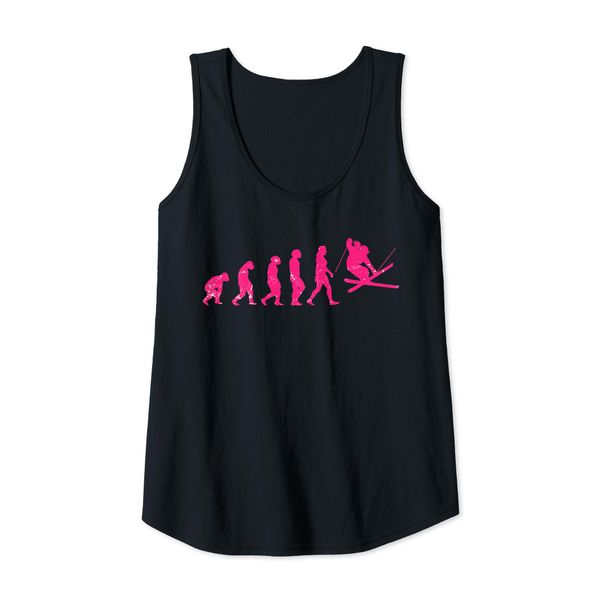 Evolution Skiing Gloves Mountains Ski Instructor Skier Girls Tank Top