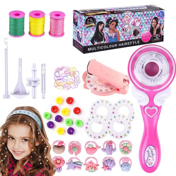 Hair Bedazzler Kit Automatische Elektrische Haarflechtmaschine Hair Gemstone Styler Diamond Hair Machine DIY Flechten Frisur Werkzeug Strasssteine Haare Styler Glam Bling Styling Tool for Girls Kids