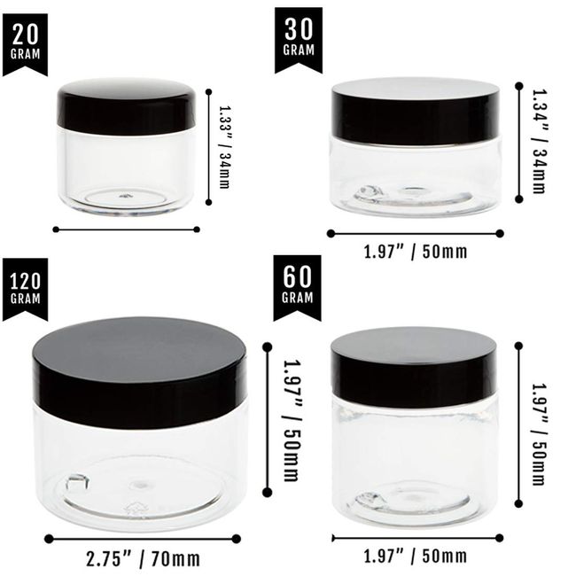 ZEJIA Sample Containers, 10 Gram Containers with Lids, 20pcs