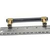 6 Mills Pride Black Nickel Solid Brass Pull 4-3/4" center is 3 13/16" drawer NOS