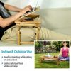 Bamboo Laptop Desk Adjustable Breakfast Serving Bed Tray Reading Writing Table