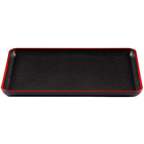 Serving Tray Japanese Style Rectangular Plastic Food Serving Plate Nesting Serving Trays for Restaurant Home Hotel Breakfast Coffee/Table Black (30 * 19.9 cm/11.8 * 7.8 in)