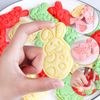 JSTHHTT 17 Pieces Easter Cookie Cutters Set, 3D Plastic Easter Eggs Bunny Stamp, Easter Cookie Cutter Set, Easter Biscuit Moulds, Rabbit Cookie Cutter, for Easter Party Supplies Decorations