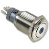 Bulgin Components, PLC MP0045/1E1RD012 Switch, Pushbutton; Dot Illum.; Red; DPCO Latching; 3A; 250VAC; Low Prof.; Solder Tags