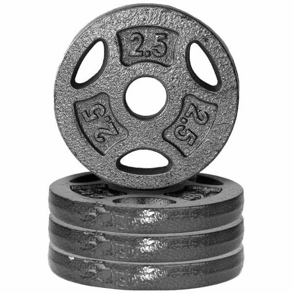 CAP Barbell Standard 1-Inch Grip Weight Plates 2.5 lbs Gray, Pack (x4) (RWPIS-002.5)