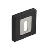 DecorAndDecor Square Escutcheon Thumb Turn Key Rose (Black/Chrome Standard)