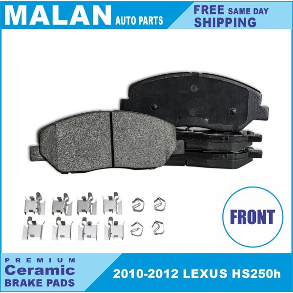 Front Brake Pad Kit for 2010-2012 Lexus HS250h , Ceramic Material