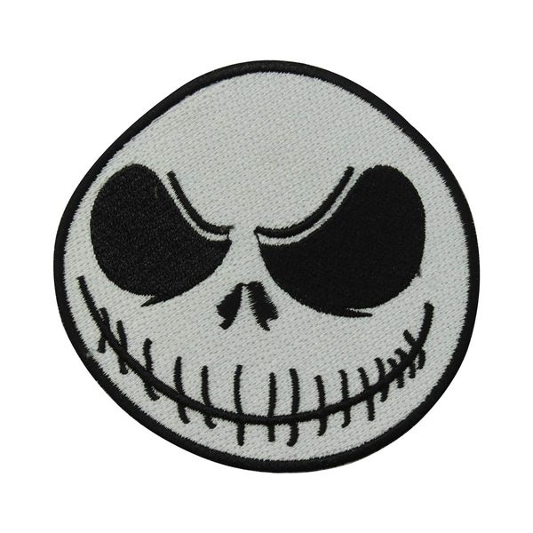 Jack Skeleton Face Logo Embroidered Iron on Patch Sew on Badge Applique for Clothes