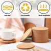 18pcs Round Brown Cork Coasters - Thick, Absorbent, Multi-use for Table, Tea, Drinks, Mugs, Glasses
