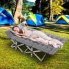 NAIZEA 2 Sets Folding Camping Cot Military Cots Outdoor Sleeping Bed w/Mat&Bag